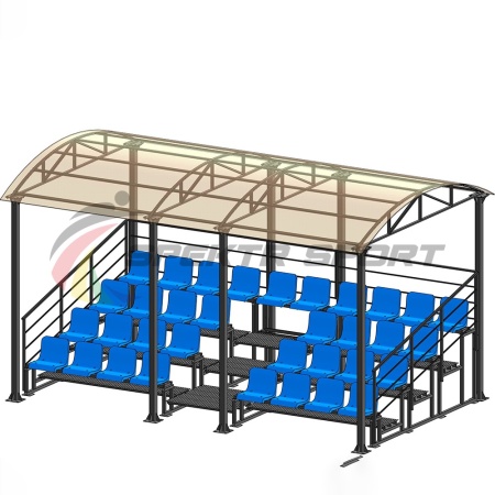 Купить Трибуна для зрителей 4 ряда на 34 места с навесом и перилами в Дербенте 